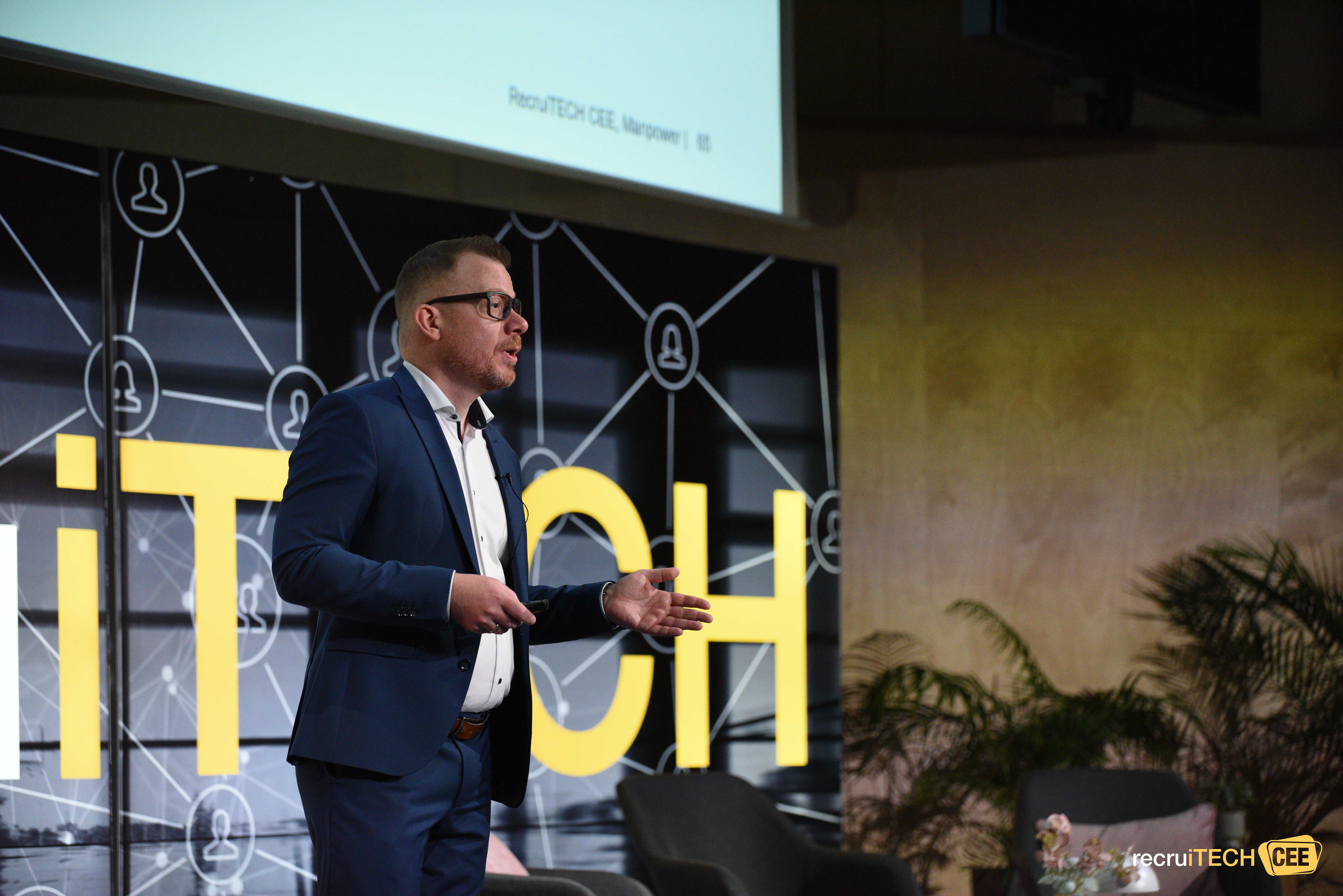 Tamás Fehér presenting at Recruitech CEE